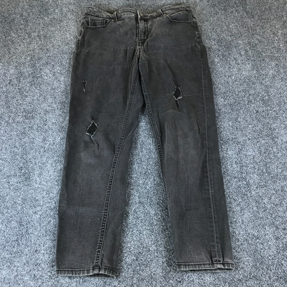 Buffalo Jess Rip & Repair Jeans Women's 10 Black Denim Mid Rise Skinny Leg